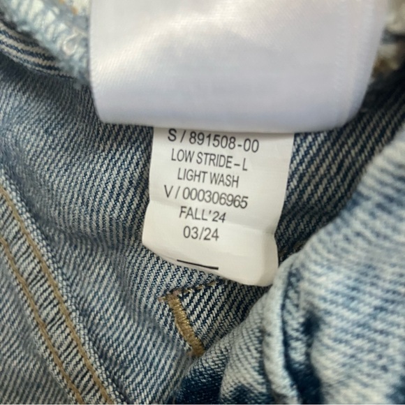 Gap Kids Low Rise Stride Wide Leg Jeans Size 6 Girl Stonewashed Distressed Denim - Picture 9 of 10